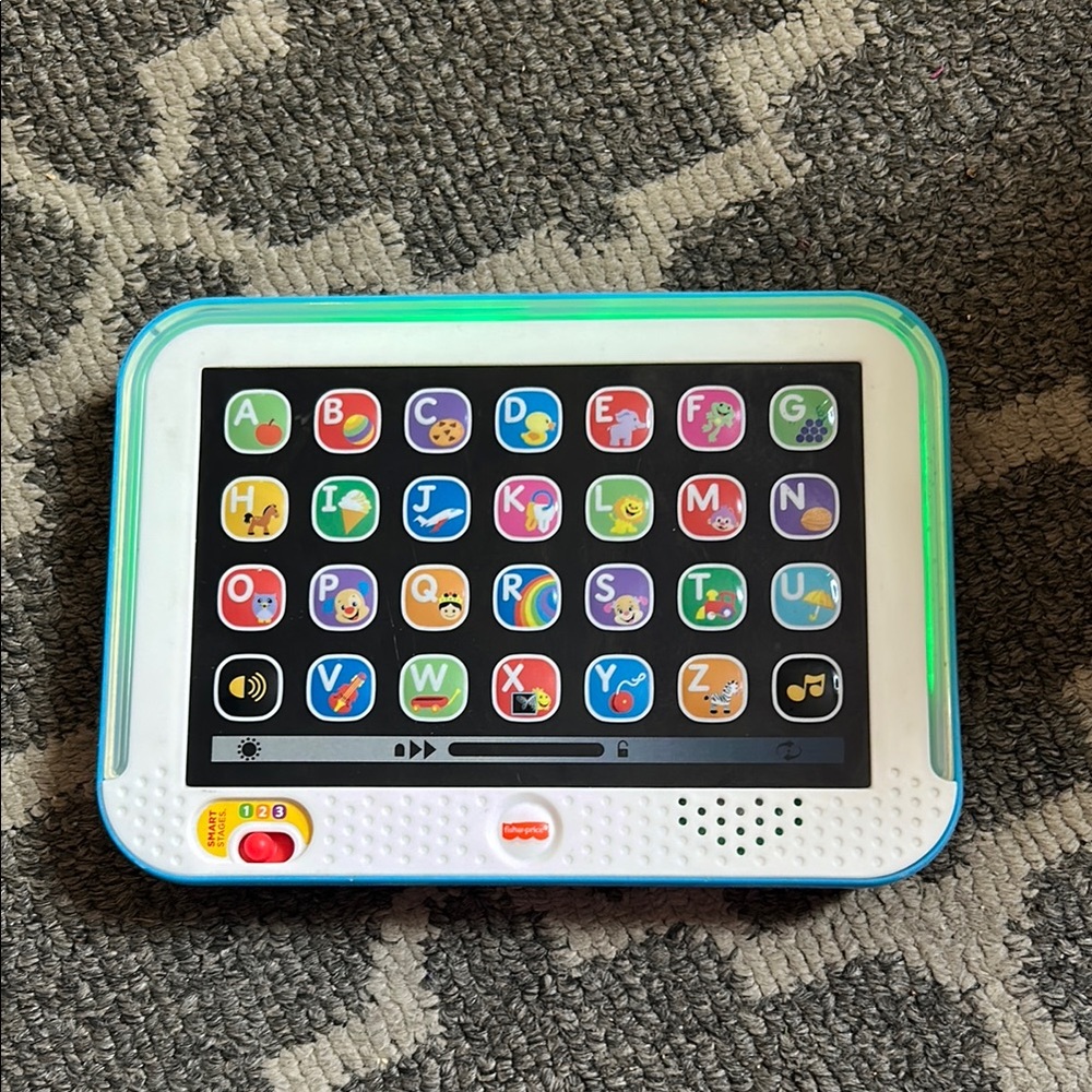 Fisher-Price Blue and White Learning Tablet with Interactive Features
